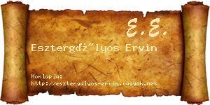 Esztergályos Ervin névjegykártya